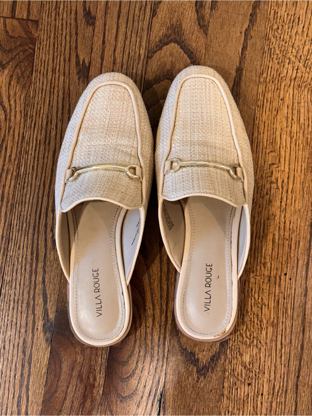 Villa Rouge Cream Tweed Loafer Mules